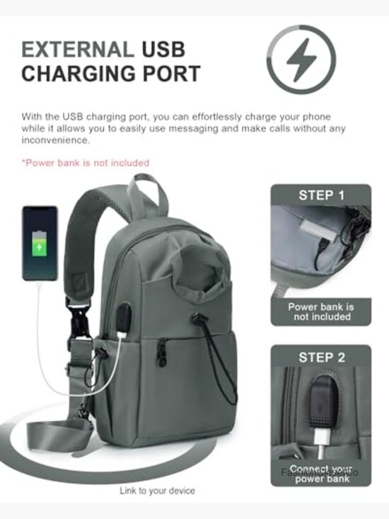 Waterproof Nylon Sling Crossbody Backpack Daypack for Hiking Travel